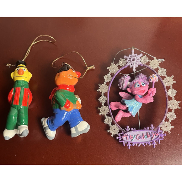Vintage Sesame Street Christmas Ornament Lot Abbey Cadabby Bert Ernie Kurt Adler - Picture 1 of 14